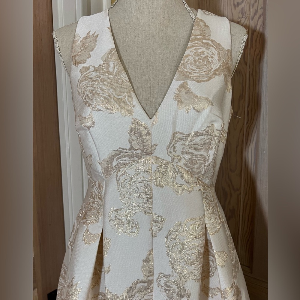 Eliza J hi lo gown size 6 champagne and gold  NWOT - Picture 2 of 12